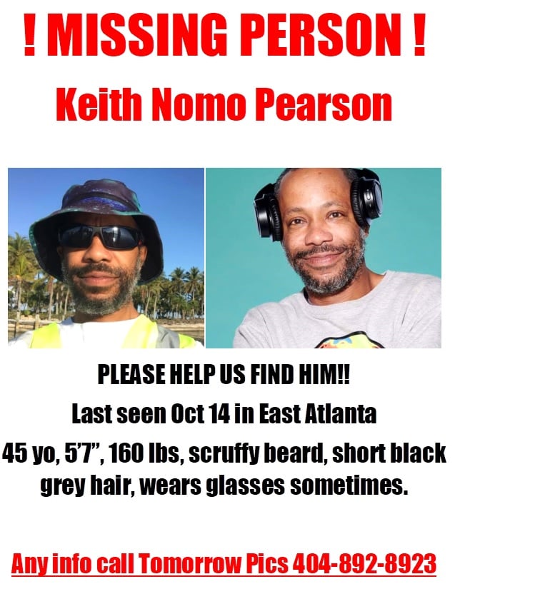 mrsmeganking's tweet photo. Keith Pearson, who has worked in our film community for multiple decades, has gone missing. Please help us find our film family member so we can reconnect him with his family and daughter. We miss him terribly. @wsbtv @11AliveNews @13wmaznews @cbs46 @41NBC #newsaffliates https://t.co/Oojxy9mZ5s
