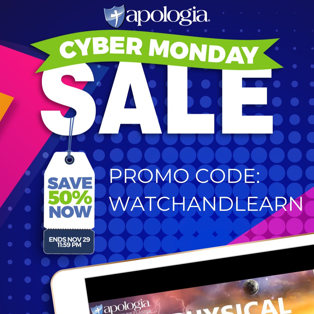 🔔 #CYBERMONDAYSALE! 📢
Hurry over to our site and receive 50% off on Apologia's video on-demand courses- these are great for pairing with our textbooks &amp; hands-on learning activities! 
👉 apologia.com/video-on-deman…
#sale #homeschool #ChristmasShopping #education #learn #learning
