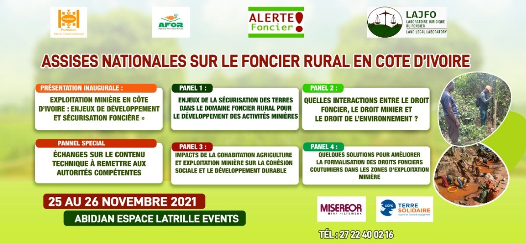 InadesFormation's tweet photo. #ANFR21 Dans quelques heures démarrent les assises nationales sur le foncier rural en CI. 5 panels pour mieux appréhender les problématiques de l'exploitation minière en lien avec le foncier rural. Suivez nous en direct sur Facebook Inades-Formation dès 9H. https://t.co/KR1gjpOn2Z