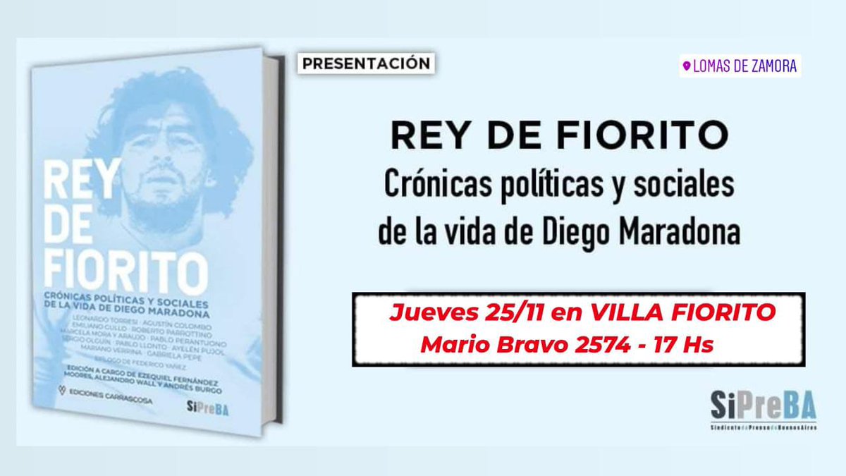 leotorresi's tweet photo. Mañana jueves 25 es una fecha especial. Con @sipreba y @Ed_Carrascosa vamos a presentar "Rey de Fiorito" en el mejor lugar. https://t.co/C5ldzS5QCi