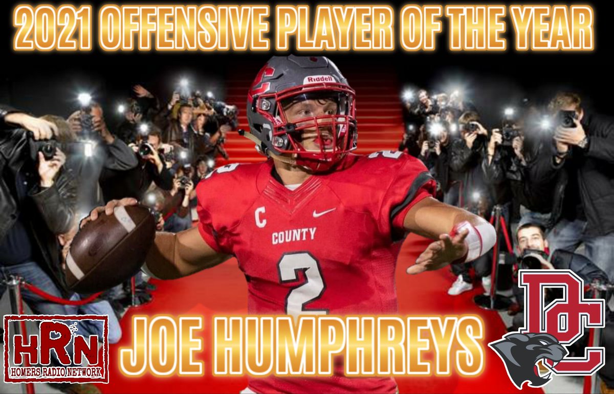 2021 Offensive Player of the Year:
Joe Humphreys 
3940 Passing Yards
48 Passing TDs
601 Rushing Yards
17 Rushing TDs

* Leads State in Completions, Yards, YPG, &amp; Touchdowns