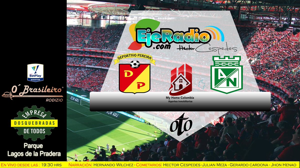HECTORCESPEDES's tweet photo. En vivo...desde las 7:30pm Deportivo Pereira vs Atlético Nacional...Con @HectorCespedes en @TuneIn Radio! https://t.co/xK3qA4KXBA
Y
https://t.co/oo3U1nSbp4 https://t.co/Gabg6OzemW