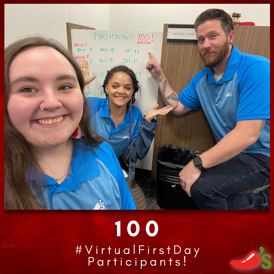 chilislovin's tweet image. Today is a really important day friends....we've reached 100 participants in our new #VirtualFirstDay webinars, so far! I'm so thankful for all the support &amp;amp; new team members that have joined this wonderful company. Lets give a warm @chilis welcome to our newest #Chiliheads!