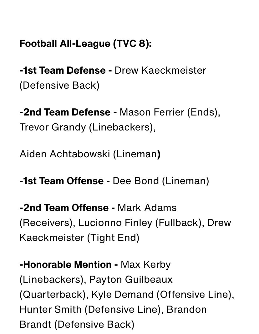 Proud to be named 1st Team All-League Offensive lineman🙏🏾