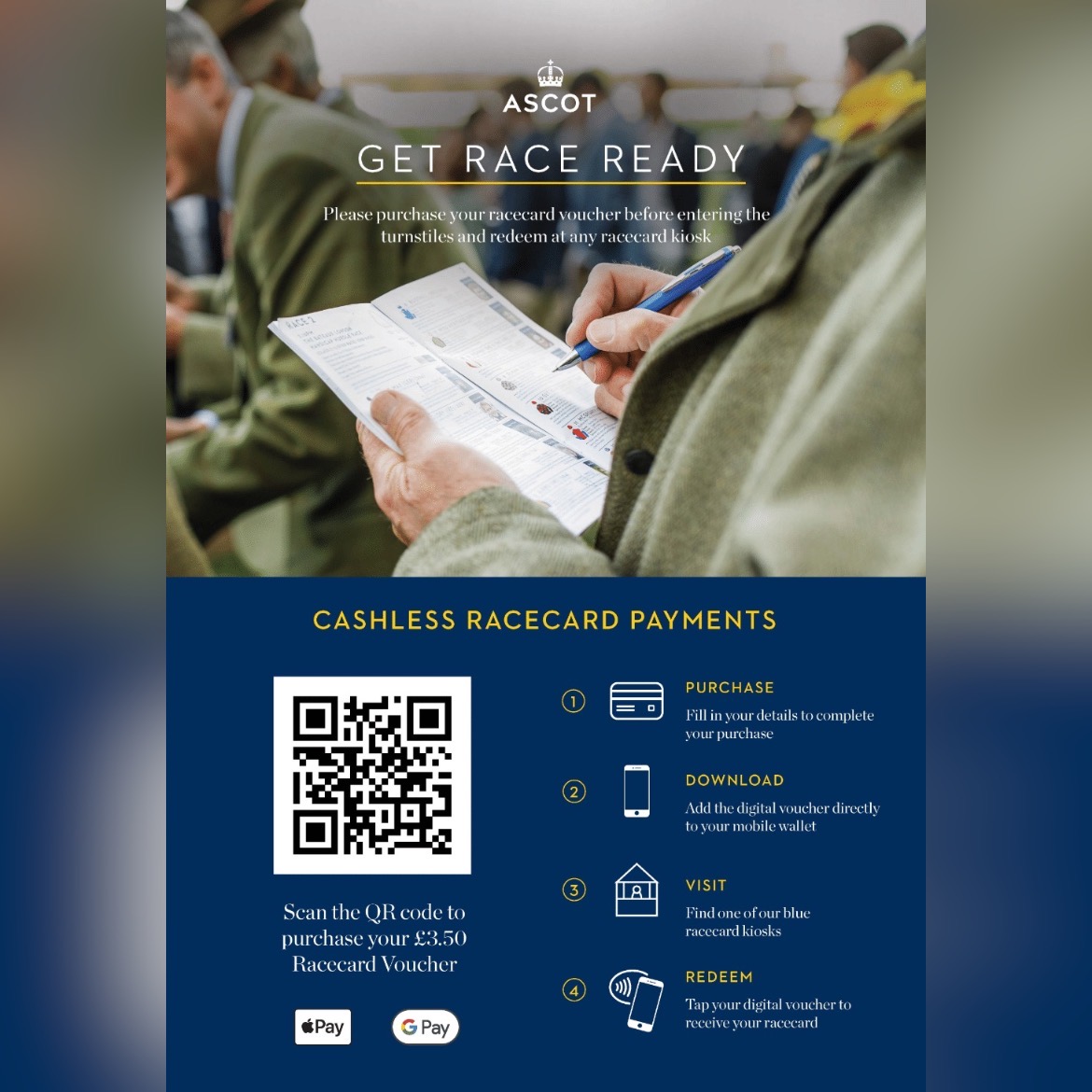 prontocx's tweet photo. Scan. Pay. Tap. 
@Ascot’s digital transformation is on the move with self-serve cashless &amp; contactless redemption solutions! More to come, stay tuned! 📲🏇🏼
#ProntoCX #AscotRacecourse #Stripe https://t.co/qa47wCXxOg