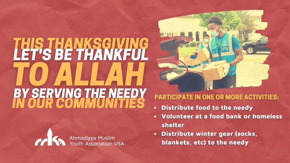 MuslimYouthUSA's tweet photo. How are our #MuslimYouth celebrating #Thanksgiving? They are spending the week and part of the day taking time out help serve and feed those in need. Giving back is a great way to appreciate what we have and remember our creator. #WhatMuslimsDo. #ThankfulToAllah https://t.co/vP4gK9DEHl