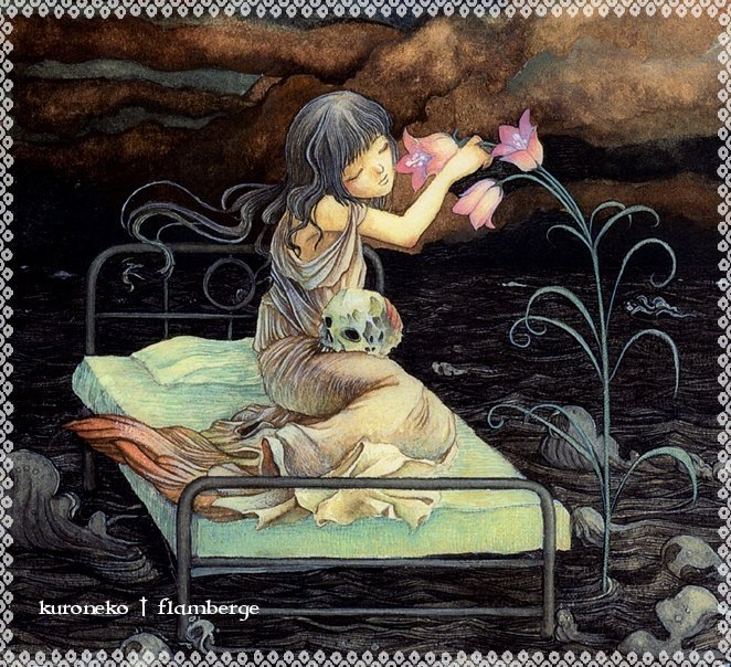 これは2003年頃に描いた水彩画で、この頃はまだ点描画を本格的に描いてはなかったけれど、星空を点描で描いてみたいという欲求を持ち始めた時期。 