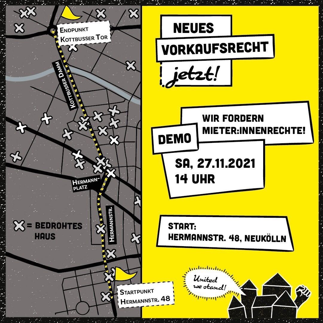 Das gekippte #Vorkaufsrecht muss als wirksames Instrument gegen die Verdrängung bestehender Bevölkerungsstrukturen aus den Kiezen neu erstritten werden! Eine Stadt für Alle! #Mietendemo