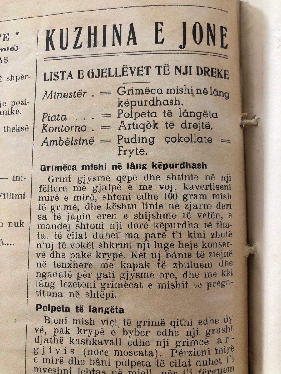 EljanTanini's tweet photo. Grimca mishi me lang kërpudhash 😋 Ju bëftë mirë 👩‍🍳 13 Gusht 1940b XVIII @gjepali 
#Shkurteshqip https://t.co/jBackOAMc9