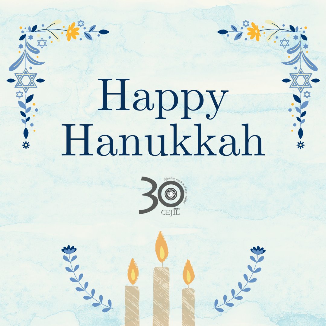 cejil's tweet photo. In the Hanukkah story, candle oil for only one night miraculously lasted eight nights. Will you join our #30For30Years campaign and make a long-lasting gift to bring the light of human rights to the Americas? https://t.co/8GmdcdanXf https://t.co/tWFIBPNFhl