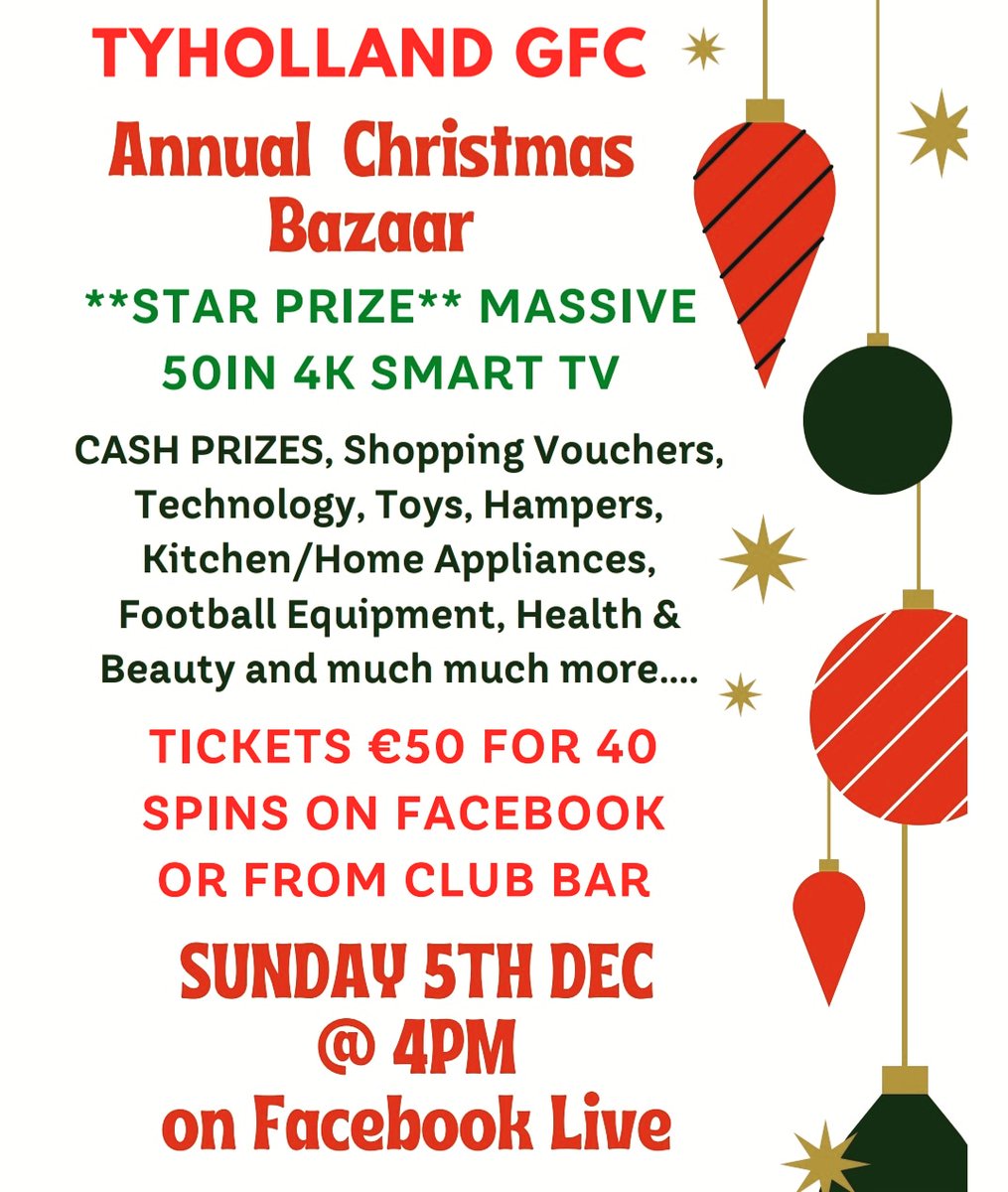 TyhollandGFC's tweet photo. π
π» π
π»π
π»π
π»π
π»π
π»π
π»π
π»π
π»π
π»π
π»π
π»
Next prize is a β¬50 voucher for The Squealing Pig which has been kindly sponsored by Raymond & Family. Just in time for your Christmas get togethers with family & friends!π·π½ πΉπ₯ Please support local this Christmas!
#virtualbazaar #supportlocal https://t.co/sUqWOeXrmV