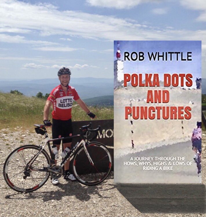 PolkaDotRob's tweet photo. Treat the cyclist in your life (if you’re the cyclist, that means you!) with the modern classic that is “Polka Dots &amp; Punctures”.
(*item shown in photo not actual size.)
(** I am not the item. I am, as far as I’m aware, actual size.) https://t.co/SDV6eqj8XR