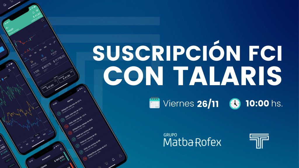 a3mercados's tweet photo. 26 Nov | #Webinar
Suscripción #FCI con #Talaris

Ofrecé a tus clientes suscribir #FCIs desde la misma app en la que operan acciones, cedears, futuros, opciones, bonos y cauciones.

10:00 hs - Inscripción: https://t.co/lEyXd0FQF9
 
#MercadodeCapitales #DMA
cc 
@talarisarg https://t.co/GNTjquMali