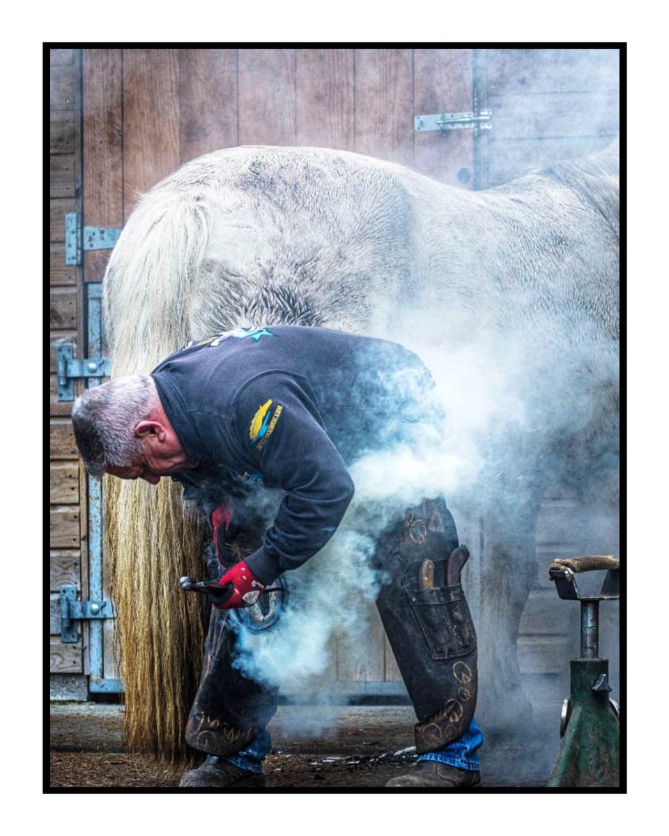 A little bit of smoke during the farriers work and imagine sweaty feet ten fold.
#farrier