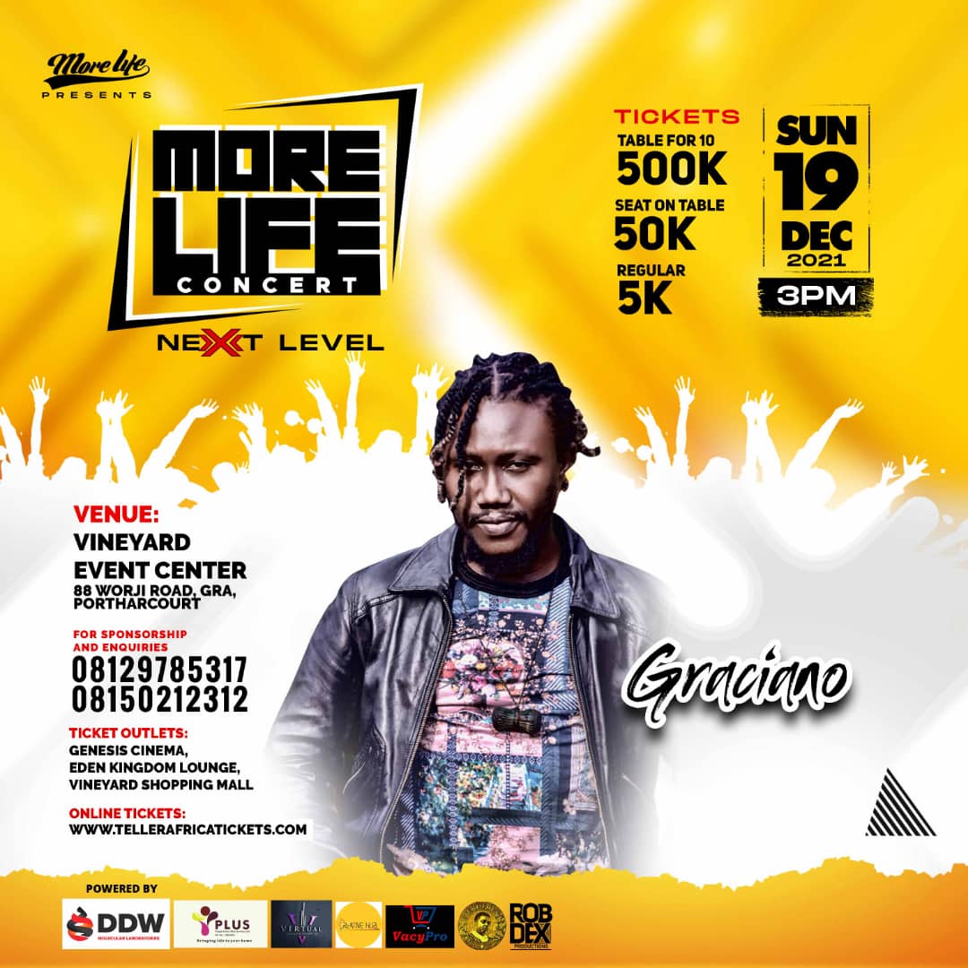 The KiNGmAKER <a href="/GracianoEnwerem/">Grrraciano</a> will be live
#morelifeconcert
#nextlevel