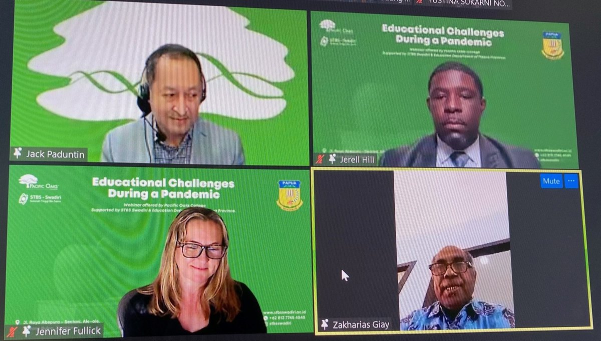pacificoaks's tweet photo. The government of Papua featured President Paduntin and Dean of Education, Dr. Jerell Hill, in an event for over 200 teachers. Drs. Paduntin and Hill shared best practices on keeping students motivated during the pandemic. We're grateful to them for sharing their expertise. https://t.co/6o3ikrGUHg