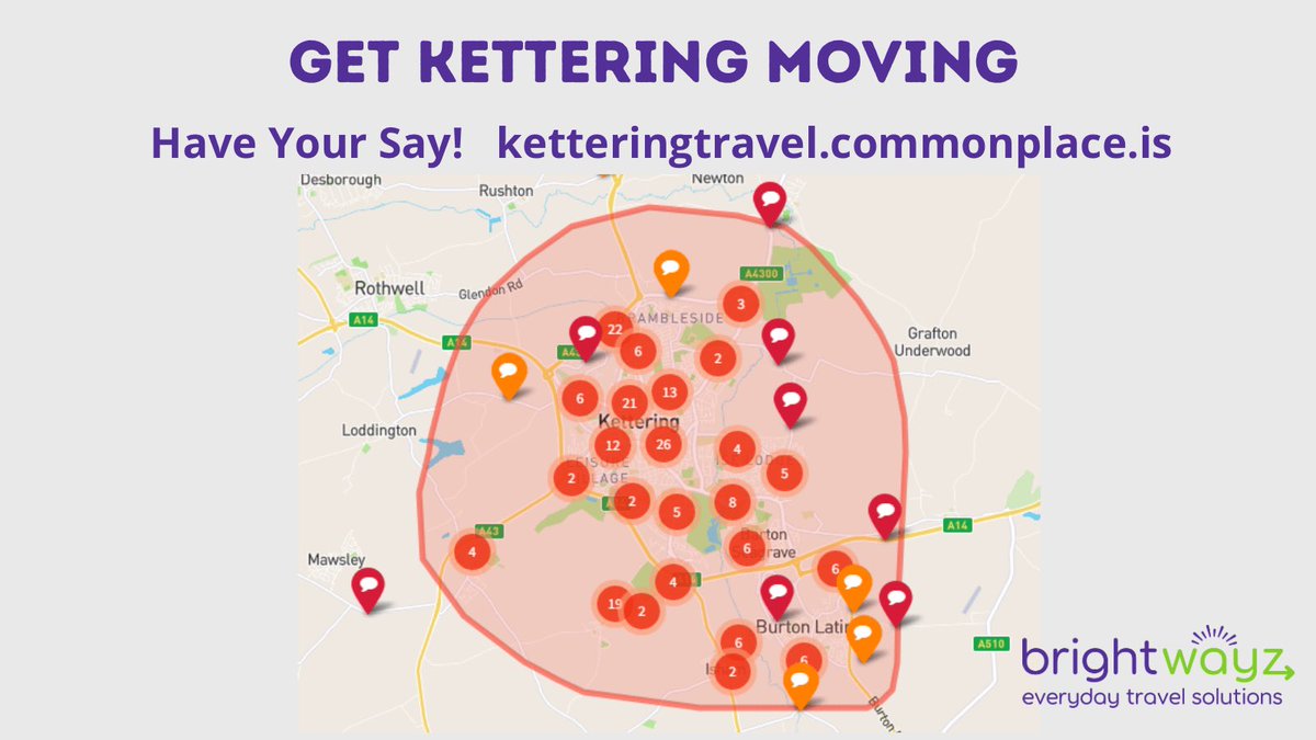 Hello locals! We are proud to be working with <a href="/NNorthantsC/">North Northamptonshire Council</a> and partners to develop the Walking🚶🏽‍♂️and Cycling 🚴🏿 Plan for Kettering. Make sure you have your say at Ketteringtravel.commonplace.is @SmithersJason <a href="/smartmovenrthts/">Smart Move Northamptonshire</a> @NNHighways @cyclisethecity <a href="/wsp/">WSP</a> #LCWIP