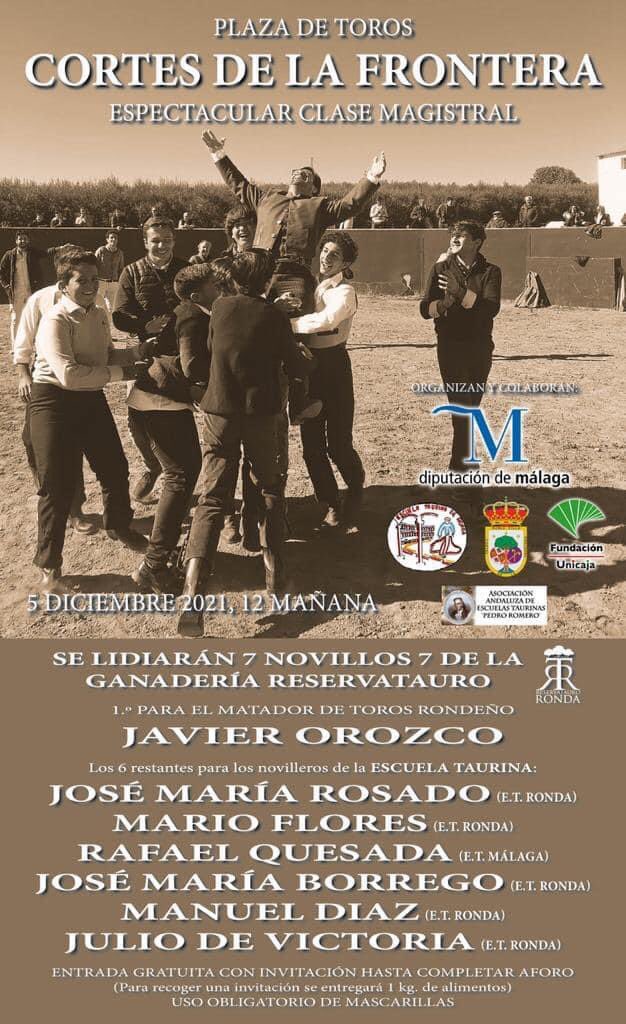 JavierorozcoR's tweet photo. El próximo domingo 5 de Diciembre Javier impartirá en Cortes de la Frontera una Clase Magistral 👨‍🏫 en la que compartirá cartel con los alumnos de su escuela taurina de Ronda y la de Málaga con 🐂 novillos de Reservatauro  

#Rondeño https://t.co/y8XBHK4FJC