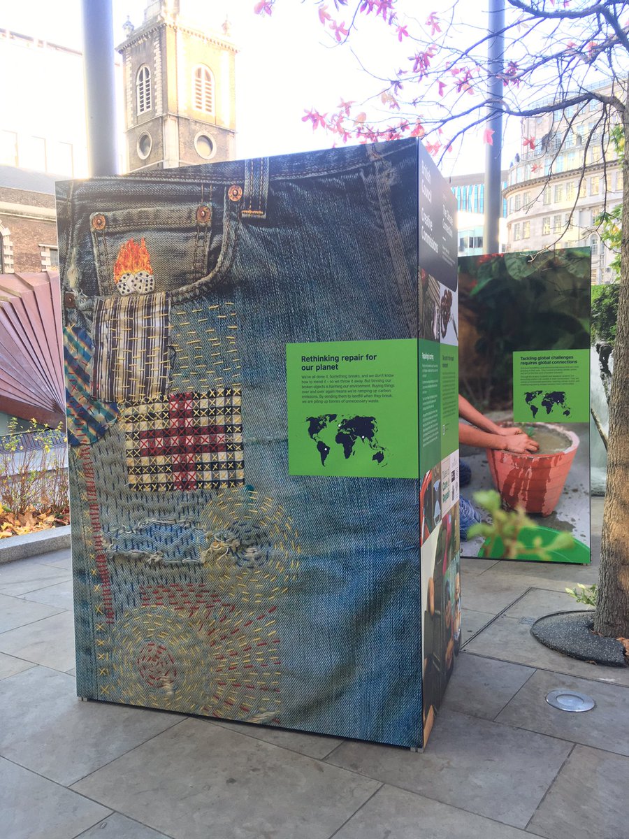 Never expected my #mending to be 7ft tall! <a href="/britishcouncil/">British Council</a> #theclimateconnection #creativecommission #talesofcareandrepair