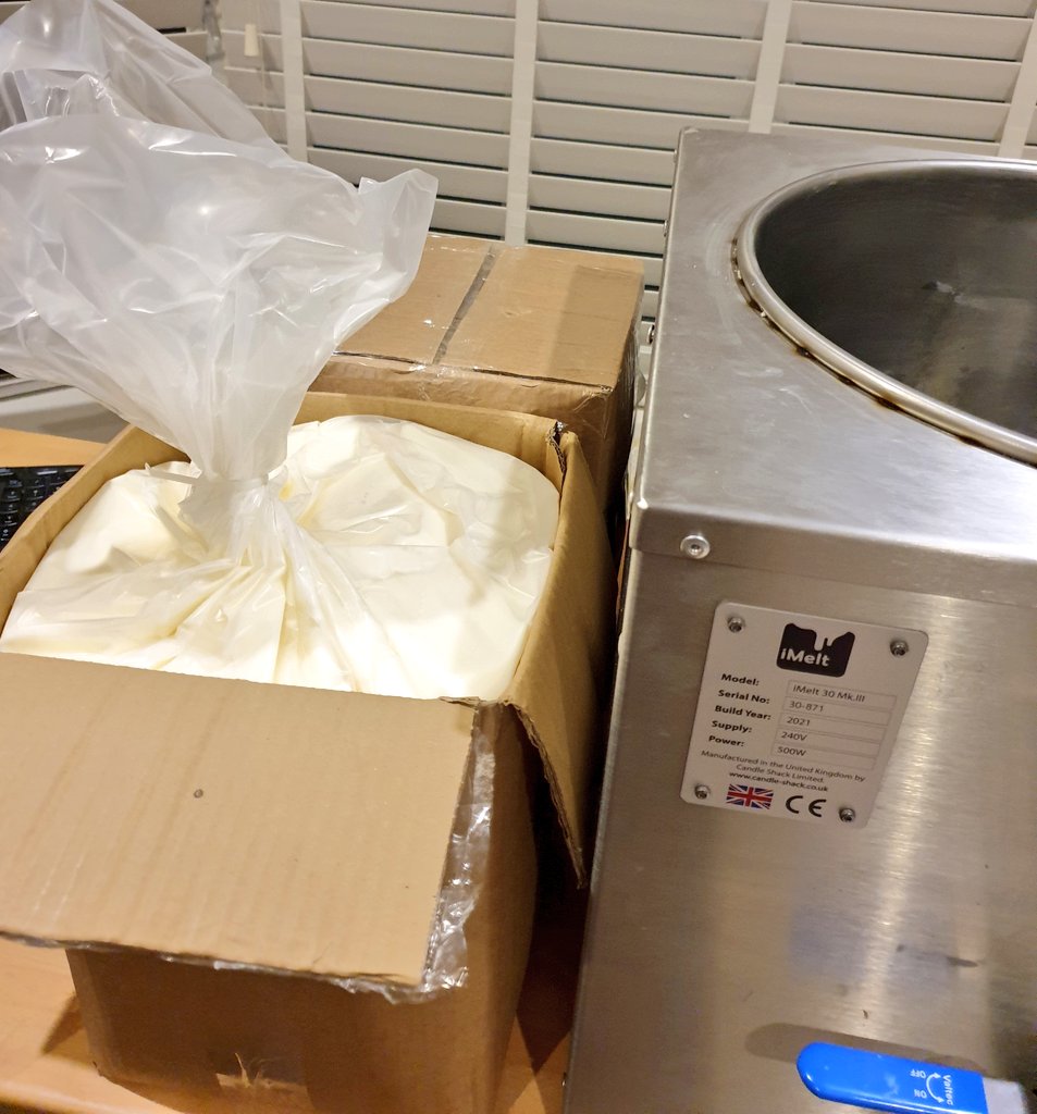 Picked up some wax from the good folks at <a href="/KeraxWax/">Kerax Limited | Wax</a> this afternoon. So lucky to have my favourite supplier right on our doorstep. I was genuinely buying this wax through candle supply websites before I realised they were in the same town!