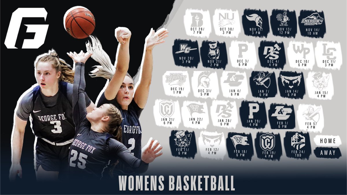 GFUAthletics's tweet photo. Hey Bruin fans - love hoops? Check out our @GeorgeFoxWBB &amp; @GeorgeFoxMBB schedules for the rest of the season! 

We can’t wait to host you for our @NorthwestConf opener on Dec. 3!

#BruinsStandTall | #d3hoops https://t.co/4xGyEPQMKu