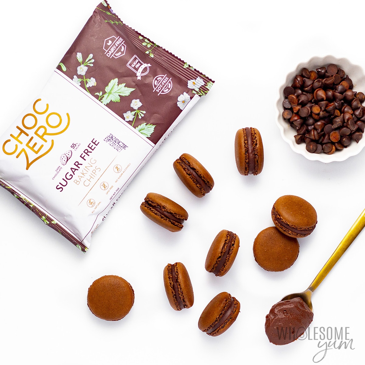 These KETO macarons will blow your mind! And you must fill them with a <a href="/CHOCZERO/">ChocZero</a> ganache 😍 Full recipe 👉 wholesomeyum.com/keto-macarons/