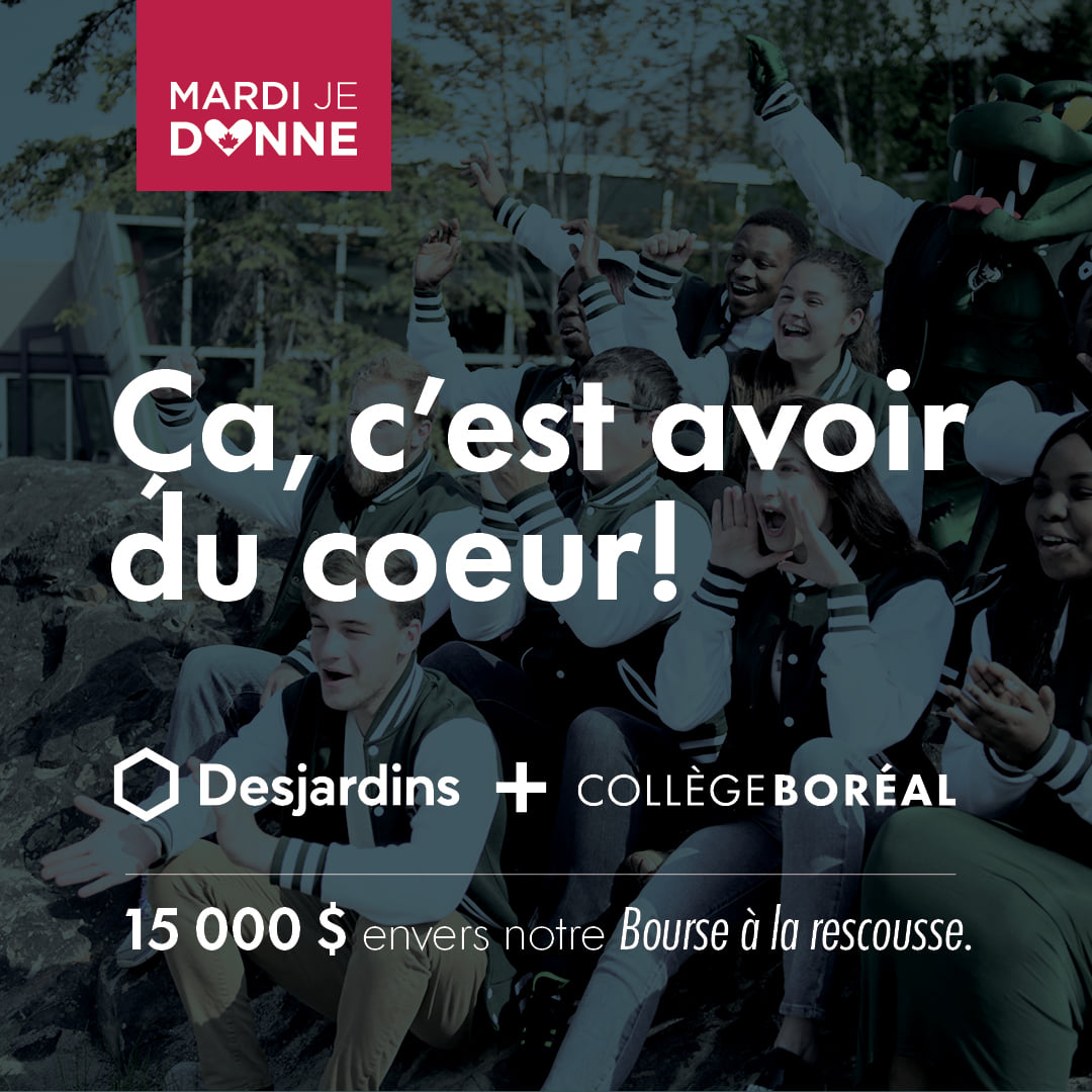 anciensboreal's tweet image. Merci Desjardins de votre grande générosité envers notre campagne #MardiJeDonne qui contribuera au succès de nos étudiantes et étudiants partout en province. Desjardins + Collège Boréal, Ensemble, on s&apos;entraide! 

Il n&apos;est pas trop tard pour contribuer: bit.ly/2Noas2Z