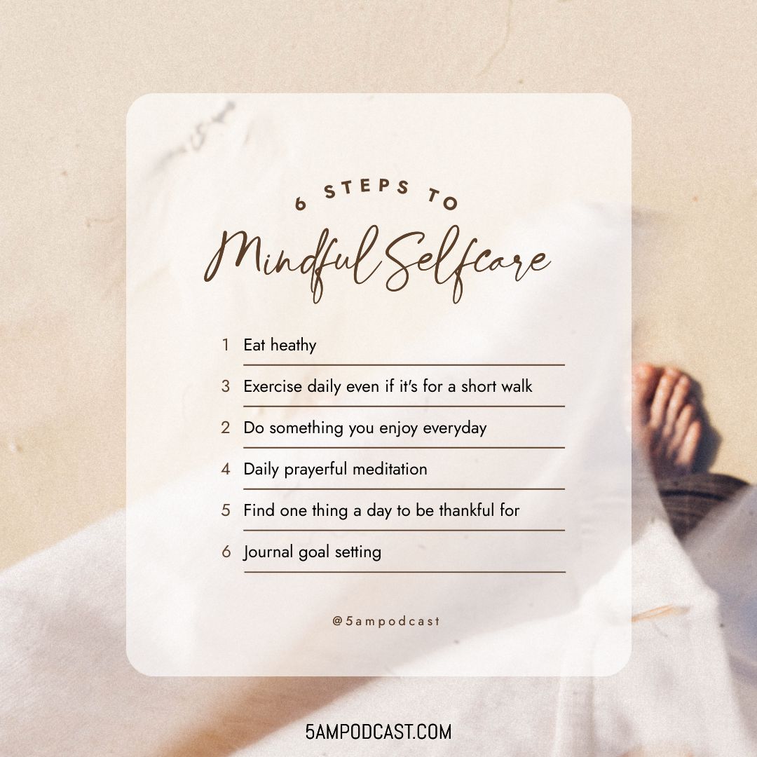 5AMPodcast1's tweet photo. 6 Steps to Mindful Selfcare...
#5ampodcast #seizetheday #inspiration #lifestyle #selfcare #mindset #positivity #mindfulness https://t.co/E2BqBZTwiv
