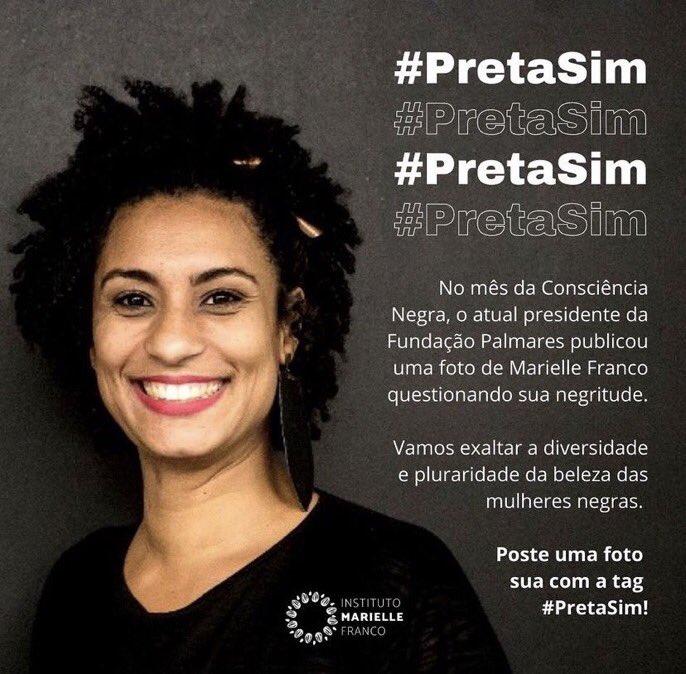 danimontpsol's tweet photo. Somos pretas, somos plurais e diversas. Temos nossas especificidades e nossa negritude não precisa ser validada. Estaremos aqui representando Marielle e seu legado. #PretaSim. https://t.co/ImX5fNea0f