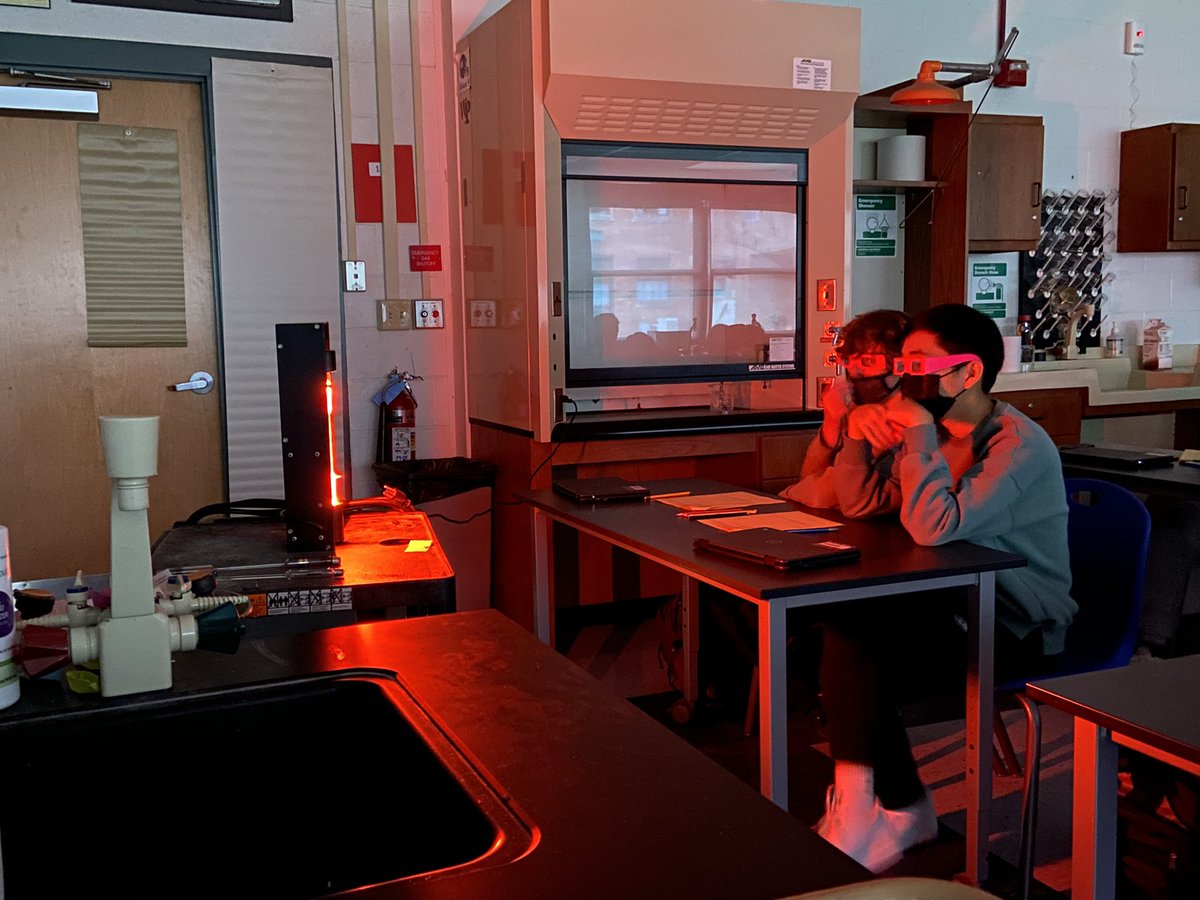 msshurminskyRHS's tweet photo. Fun with light for a short week! Chem Ss work to explain why fireworks explode in colors. To investigate, we analyzed light emitted when metals are lit on fire. Then, we donned diffraction glasses to split visible light into specific colors (last pic!). @RSDSciTechEd @RamseyHSNJ https://t.co/ujWAqPUVcb