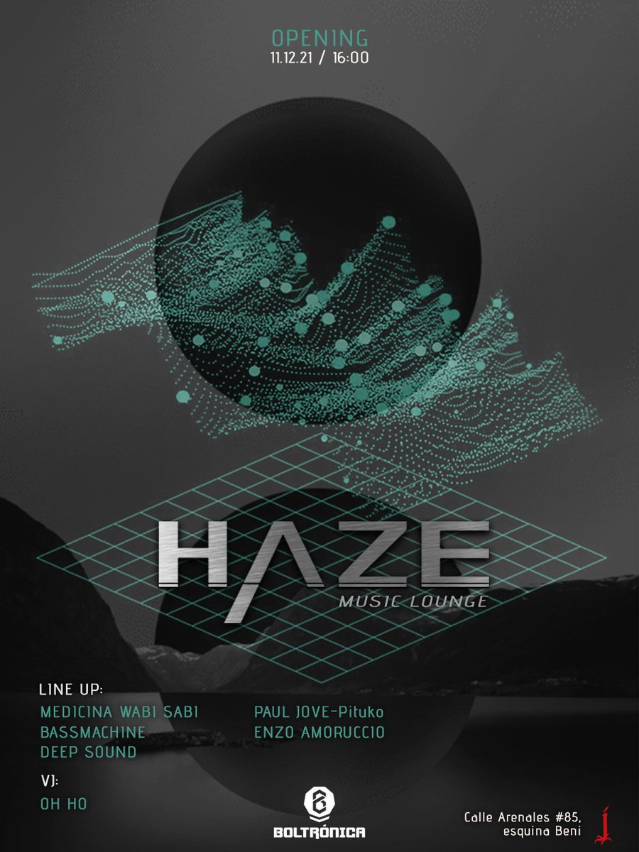 boltronica's tweet photo. Se viene el primer evento por HAZE.
🎛️ LINE UP:
• Medicina Wabi Sabi
• BassMachine
• DeepSound
• Paul Jove-Pituko
• Enzo Amoruccio
📽️VJ:
• OH HO
📅 FECHA: Sábado 11.12.21
⏰ HORA DE INICIO: 16:00
📍LUGAR: Gallo Rojo - Calle Arenales #85, esquina Beni.
CIUDAD: Santa Cruz. https://t.co/LZMR9XfkFB
