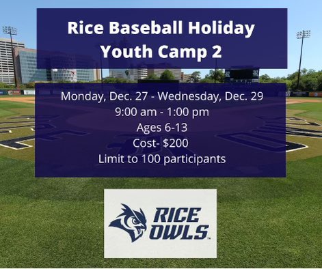 Rice Baseball (@ricebaseball) on Twitter photo We are just days away from the start of our 3-week, Mon/Tues night hitting camps featuring Rice Baseballās <a href="/cruz22/">Jose Cruz, Jr.</a> . Please check the link below for registration information. Be sure to check out all of the remaining camps we have planned for 2021. Link: info.collegebaseballcamps.com/jose-cruz-jr-b⦠We are just days away from the start of our 3-week, Mon/Tues night hitting camps featuring Rice Baseballās <a href="/cruz22/">Jose Cruz, Jr.</a> . Please check the link below for registration information. Be sure to check out all of the remaining camps we have planned for 2021. Link: info.collegebaseballcamps.com/jose-cruz-jr-bā¦