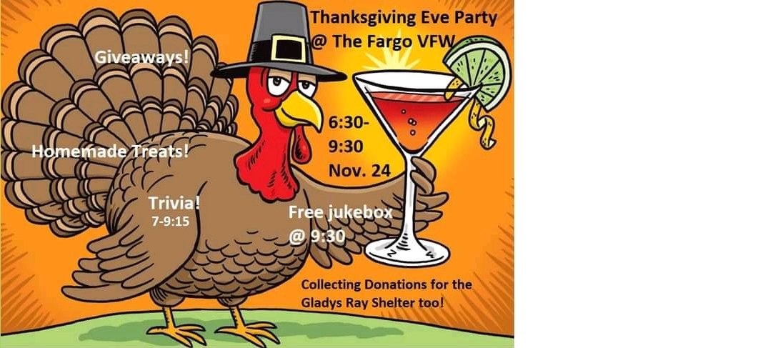 762VFW's tweet photo. Our night before Thanksgiving is gonna be fun!

#vfw762 #fargoevents #downtownfargo 

https://t.co/fRBsD6LPM5 https://t.co/MbrjmDQOca