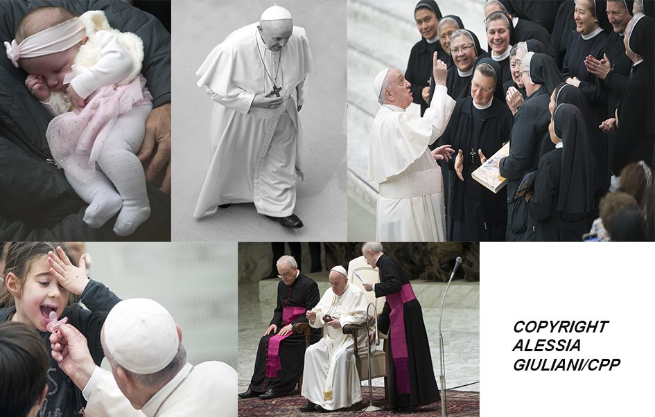 CppPress's tweet image. Italy, Rome, Vatican, 2021/10/14. Pope Francis during his his weekly 
general audience in the Paul VI hall at the Vatican. Photograph by 
Alessia Giuliani / Catholic Press Photo