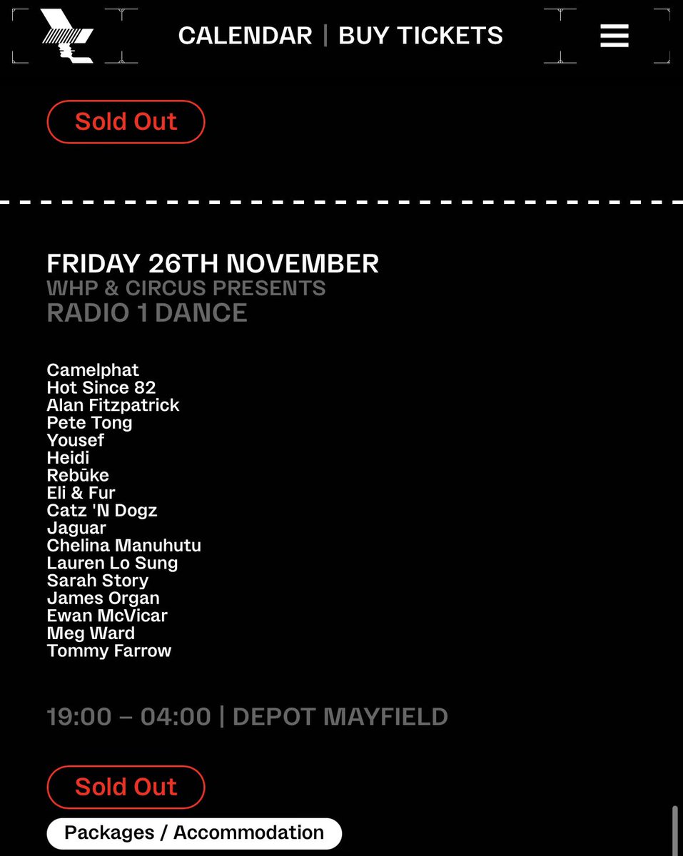 Selling 2 WHP tickets for Friday #WarehouseProject