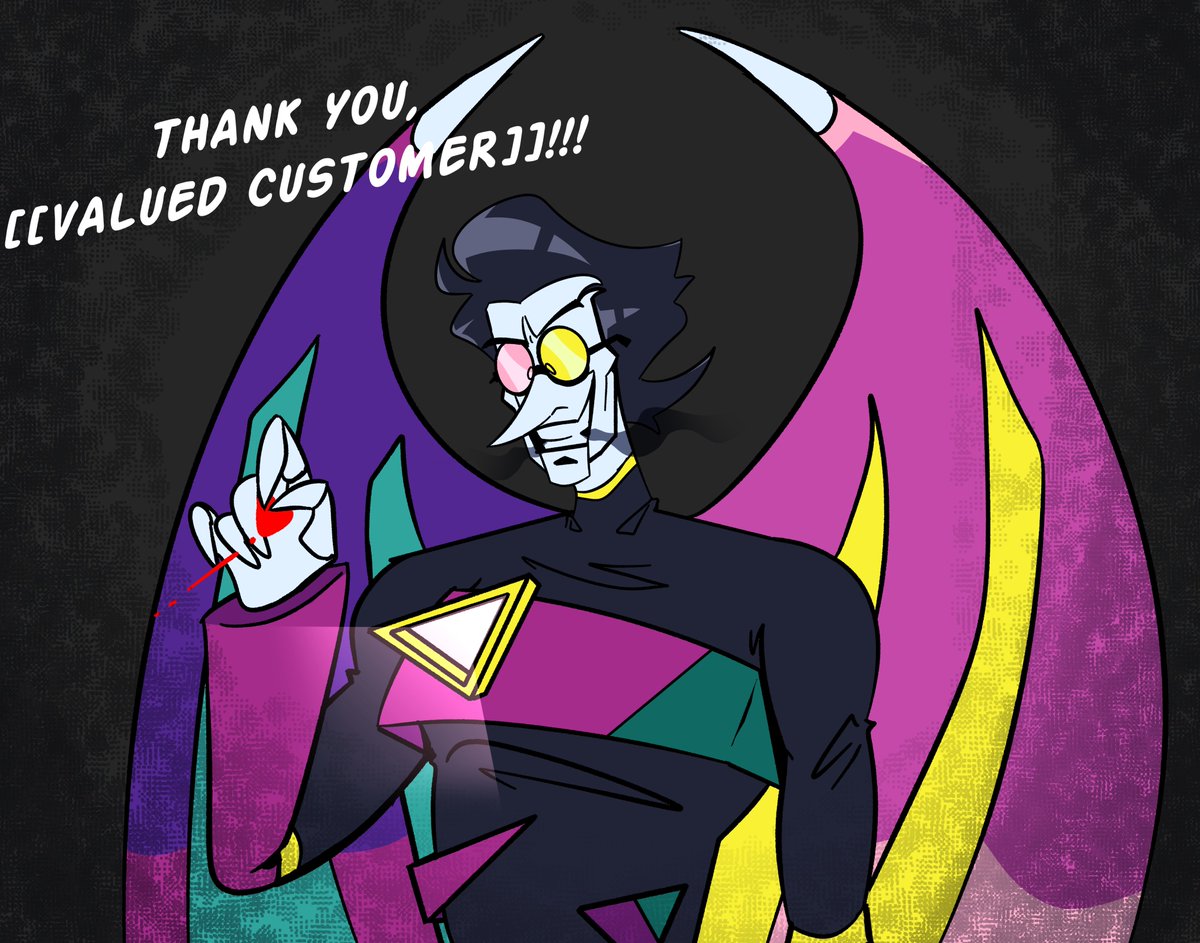 drill_teeth's tweet photo. THANK YOU!!! [[VALUED CUSTOMER]]! #spamtonfanart #spamton #spamtonNEO https://t.co/PZ1BloT6vb