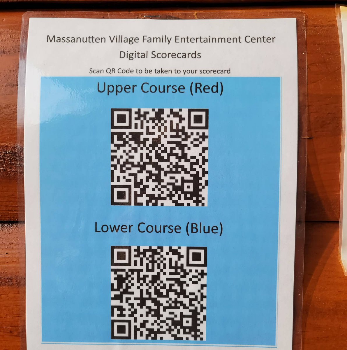 We now have a Mini Golf digital scorecard option, simply scan the QR code with your phone!

#DigitalScorecard 
#MiniGolf 
#Thanksgiving 
#Massanutten