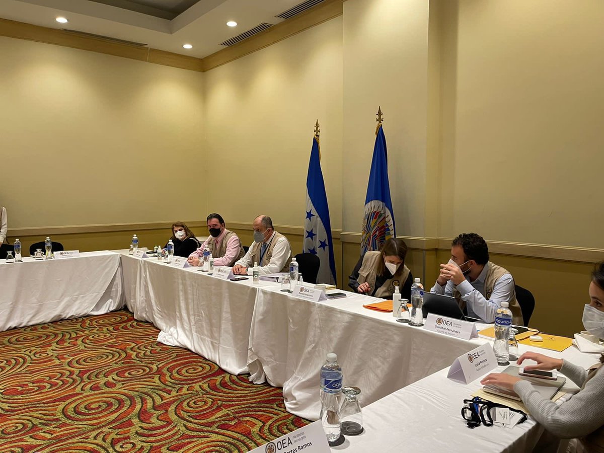 yanirosenthal's tweet photo. Atendiendo una invitación, saludé hoy a los miembros de la #MOE de la @OEA_oficial, presidida por @luisguillermosr. Conversamos sobre fiabilidad que su trabajo dará al proceso electoral en #Honduras y abogué por elecciones transparentes y en paz. https://t.co/kwPkL5vwxp