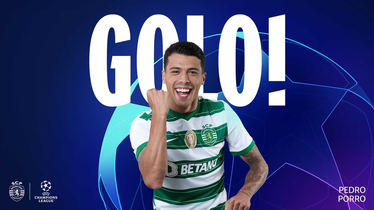 SportingCP's tweet photo. 🎙 81' GOLOOOOOOOOOOOOOOOOO!!!!!!!! @Pedroporro29_ marca na recarga!!!! VAMOSSSSSS!!!! SPORTING!!!!!

#SCPBVB | 3-0 | #UCL #DiaDeSporting https://t.co/KgcqBNxkhK