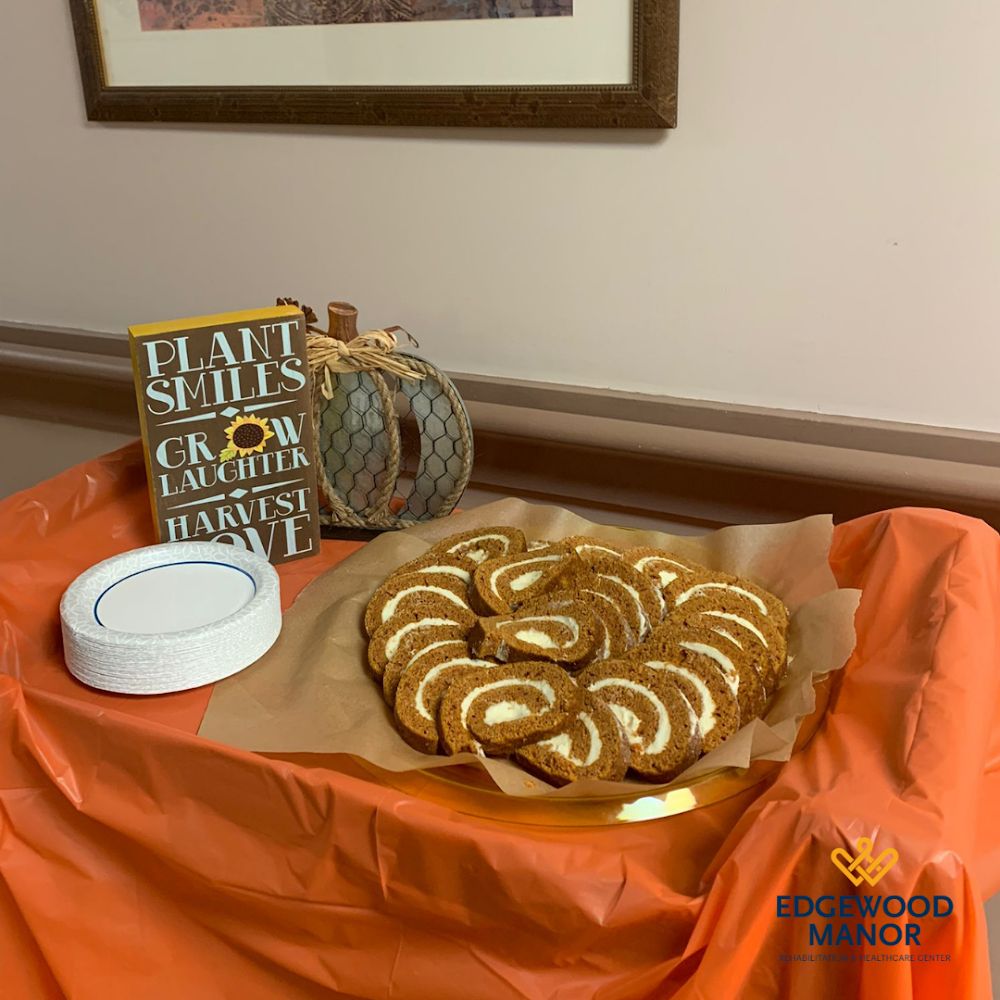 EdgewoodHealthc's tweet photo. Had a great treat this afternoon. Warm Coffee and pumpkin roll to get in the holiday spirit! 🥳🥳 Our residents loved their treat!

#edgewoodmanorrehab #edgewoodmanor #ohiohealthcare #seniorliving #nursinghome #ohionursinghome #rehabfacility #assistedliving #ohioassistedliving https://t.co/X2zPxCJ26j