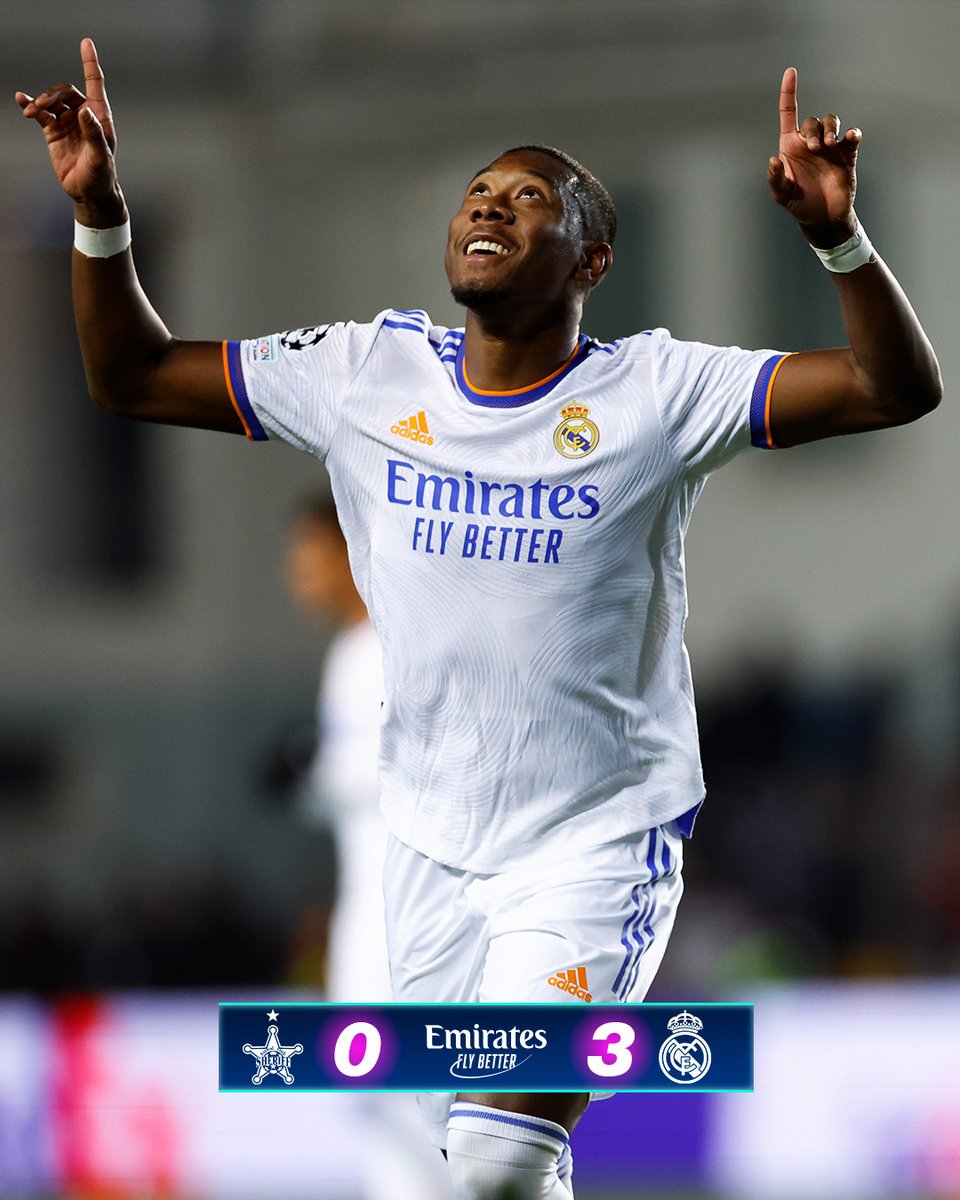 🏁 FP: <a href="/FotclubSheriff/">FC Sheriff</a> 0-3 <a href="/realmadrid/">Real Madrid C.F.</a>
⚽ <a href="/David_Alaba/">David Alaba</a> 30', <a href="/ToniKroos/">Toni Kroos</a> 45'+1', <a href="/Benzema/">Karim Benzema</a> 55'
#Emirates | #UCL