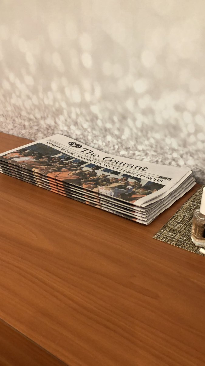 Getting my nails done and I found the new issue of the <a href="/NCHSCourant/">NCHS Courant</a> 😁😁