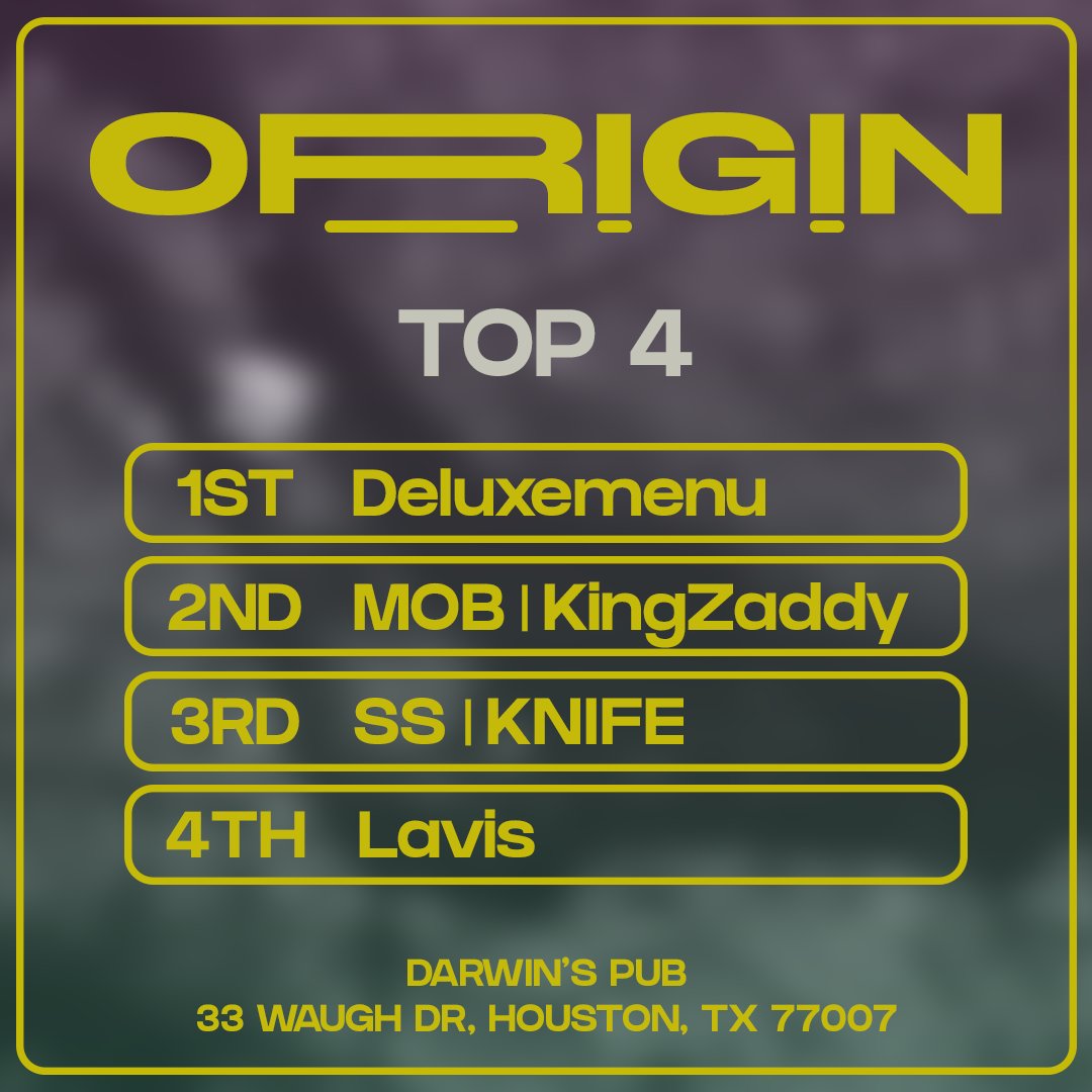 quantumducksgg's tweet photo. Had such a great time last week! Thank you to everyone that came out as we revive Origin, and bring a new exciting video game and anime culture experience to Houston! 🎮 🔥

Congrats to @deluxebows for taking first, but not without a fight from @MOBKingZaddy! https://t.co/I9CWbBwHp8