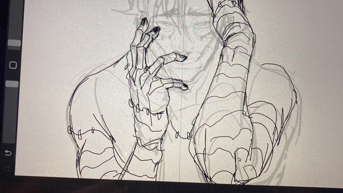 [wip] i love drawing dabi bc i can use his scars as contour lines and it is so… chefs kiss 