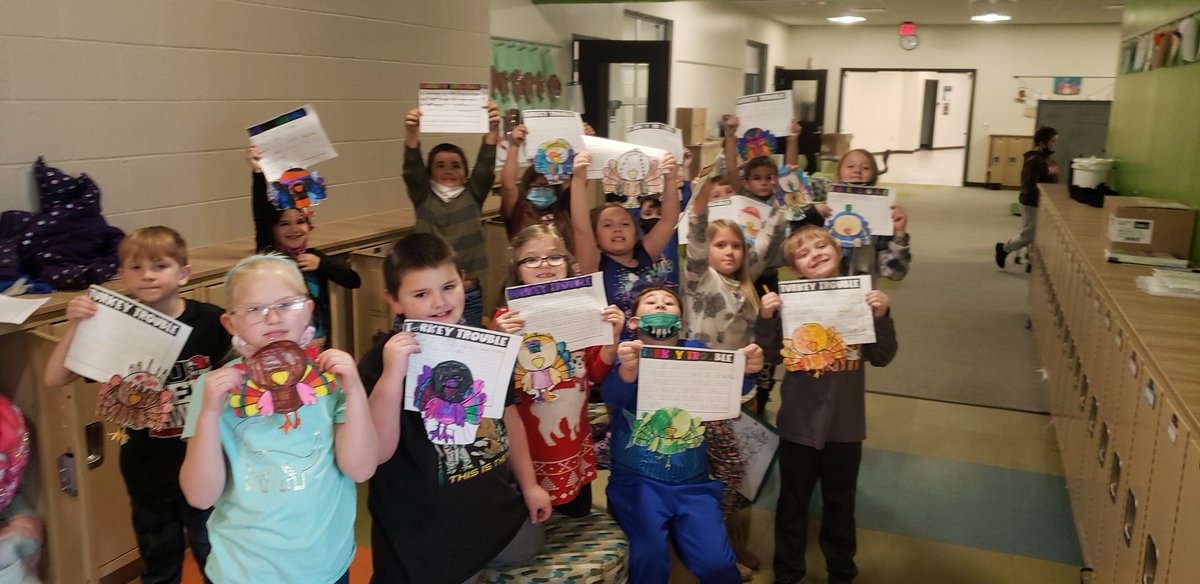 Happy Thanksgiving from these 2nd graders!!! We worked hard to disguise our turkeys, so they don't end up the main course!!@LongfellowElem3