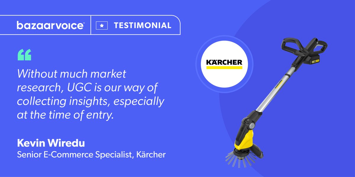 Bazaarvoice's tweet photo. Building trust in new products takes time. Imagine establishing trust as soon as your product hits the shelves. With Sampling, you can do just that! 

Join companies like @KarcherCenter and #SampleSmarter with Bazaarvoice. https://t.co/GmoxPZjqZq https://t.co/VdMErzsZqu