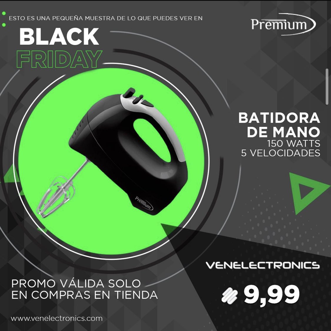 venelectronics1's tweet image. Si quieres empezar en el mundo de repostería, la batidora de mano Premium es la herramienta ideal para ti. 🤩🙌🏻

Cuenta con 5 velocidades con función turbo, batidores cromados y un potente motor.

La encuentras disponible en nuestras sedes de Altamira y Las Mercedes