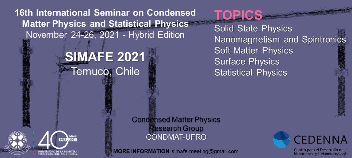planetsdfc's tweet photo. ¡Mañana miércoles 25 de Noviembre estará la Dra. Denisse Pastén en International Seminar on Condensed Matter Physics and Statistical Physics @SIMAFE2021 a las 10:50 hrs, exponiendo su trabajo "How the scale of the Network affects the critical exponent gamma in real seismic data"! https://t.co/kljMCndd31