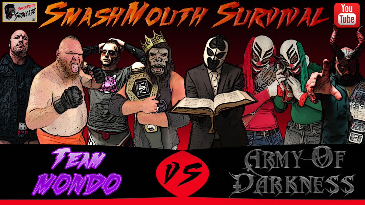 🚨BREAKING🚨 It’s #TeamMondo vs #TheArmyOfDarkness!!! 4v4 elimination match!!! WHO WILL SURVIVE!?!? #WWTShowcase #SmashMouthSurvival 

This Sunday November 28 on youtube.com/c/WrestleWithT…