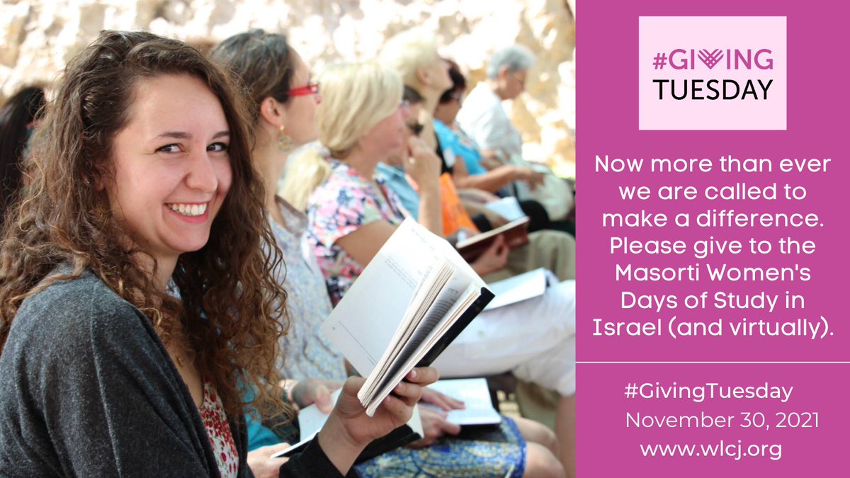 MyWLCJ's tweet photo. Go to: https://t.co/PV75guJIOh
to support Masorti Women's Days of Study in Israel (and virtually). Help us exceed last year's Facebook Fundraiser.
#givingtuesday2021 #ConservativeMoment #support #community #jewishwomen #donate #nonprofit #jewisheducation https://t.co/wr2QW054le